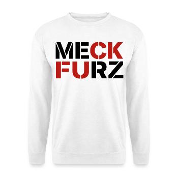 Meck Furz | Merz - nicht mein Kanzler - Unisex Pullover - Weiß - Vorne - Alina (178cm) & Michal (187cm)