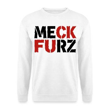 Meck Furz | Merz - nicht mein Kanzler - Unisex Pullover - Weiß - Vorne - Alina (178cm) & Michal (187cm)