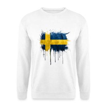 Graffiti sweden flag - Unisex Pullover - Weiß - Vorne - Alina (178cm) & Michal (187cm)