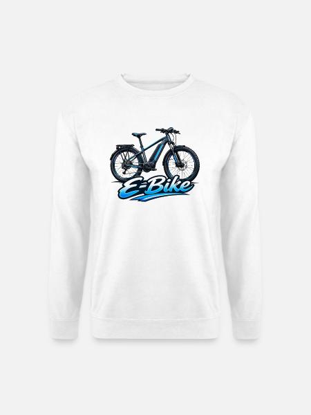 E-Bike Blau Power Grafik - Unisex Pullover - Weiß