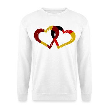 Spanisch deutsche Liebe - Unisex Pullover - Weiß - Vorne - Alina (178cm) & Michal (187cm)