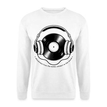 Trennung von The World Vinyl Headphones - Unisex Pullover - Weiß - Vorne - Alina (178cm) & Michal (187cm)
