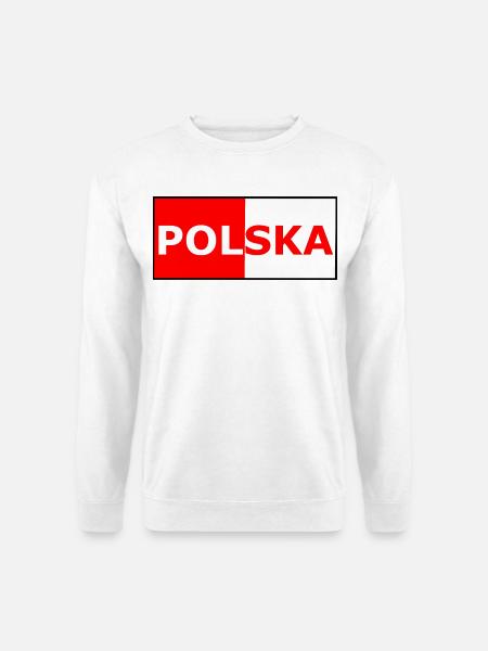 Polska Farbblock Flaggendesign - Unisex Pullover - Weiß