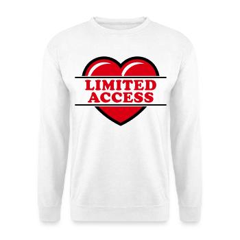 Limited Access (Herz, Herzchen, Liebe / Red 2C) - Unisex Pullover - Weiß - Vorne - Alina (178cm) & Michal (187cm)