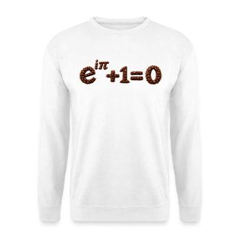 Die Identität von Euler Café Mathematik Wissenschaftlicher Humor - Unisex Pullover - Weiß - Vorne - Alina (178cm) & Michal (187cm)