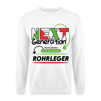 Rohrleger Next Generation Beruf Arbeit Mann Job  - Unisex Pullover - Weiß - Vorne - Alina (178cm) & Michal (187cm)