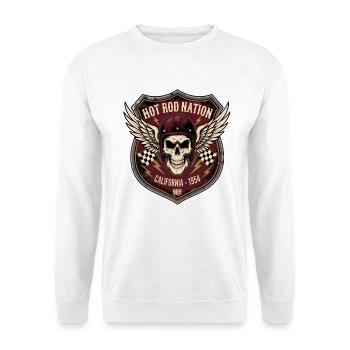 Hot Rod Nation, Kalifornien, 1954 - Unisex Pullover - Weiß - Vorne - Alina (178cm) & Michal (187cm)