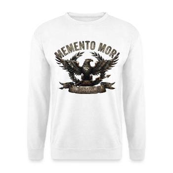 Römer Memento Mori Adler Banner - Unisex Pullover - Weiß - Vorne - Alina (178cm) & Michal (187cm)