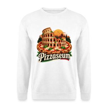 Pizza-Kolosseum - Unisex Pullover - Weiß - Vorne - Alina (178cm) & Michal (187cm)