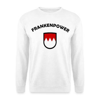 Rotes Franken Emblem - Unisex Pullover - Weiß - Vorne - Alina (178cm) & Michal (187cm)