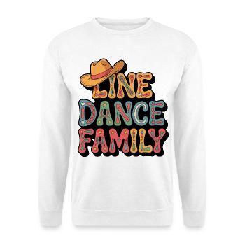 LineDance Familie Retro - Unisex Pullover - Weiß - Vorne - Alina (178cm) & Michal (187cm)