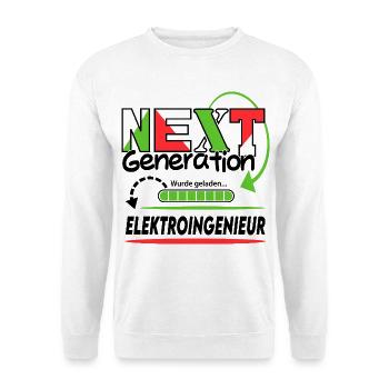 Elektroingenieur Next Generation Beruf Arbeit Mann - Unisex Pullover - Weiß - Vorne - Alina (178cm) & Michal (187cm)