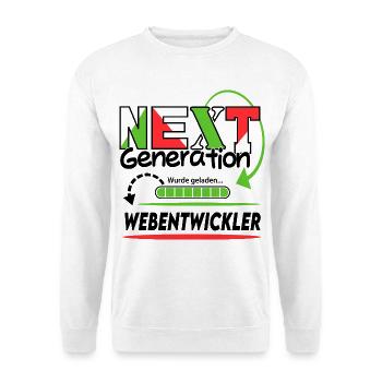 Webentwickler Next Generation Beruf Arbeit Mann  - Unisex Pullover - Weiß - Vorne - Alina (178cm) & Michal (187cm)