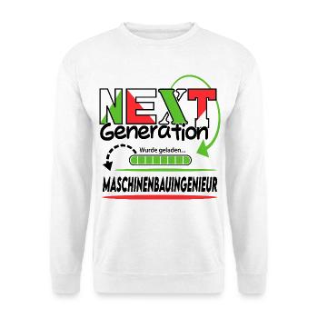 Maschinenbauingenieur Next Generation Beruf Mann - Unisex Pullover - Weiß - Vorne - Alina (178cm) & Michal (187cm)