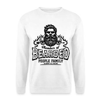 Member of Bearded People Family - Unisex Pullover - Weiß - Vorne - Alina (178cm) & Michal (187cm)