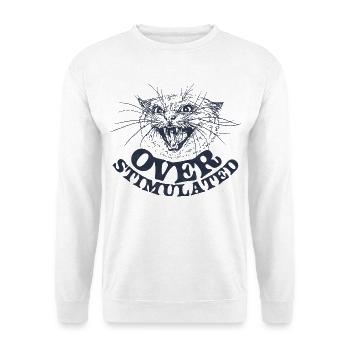 ÜBERSTIMULIERT - Unisex Pullover - Weiß - Vorne - Alina (178cm) & Michal (187cm)