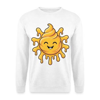 Soft-Serve Sun – Melting Sunshine - Unisex Pullover - Weiß - Vorne - Alina (178cm) & Michal (187cm)