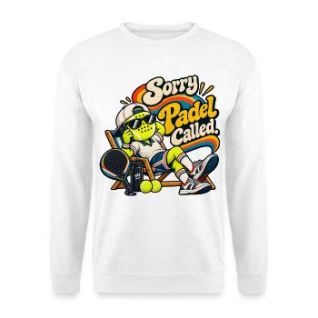 Padel Spieler | Sorry, Padel Called - Unisex Pullover - Weiß - Vorne - Alina (178cm) & Michal (187cm)