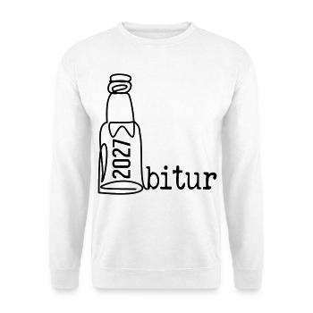 Abi Party 2027, Abitur Bier - Unisex Pullover - Weiß - Vorne - Alina (178cm) & Michal (187cm)
