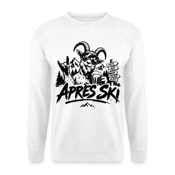 Après-Ski-Fans, Skifahrer & Snowboarder - Unisex Pullover - Weiß - Vorne - Alina (178cm) & Michal (187cm)