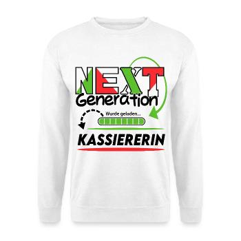 Kassiererin Next Generation Beruf Arbeit Frau Job - Unisex Pullover - Weiß - Vorne - Alina (178cm) & Michal (187cm)