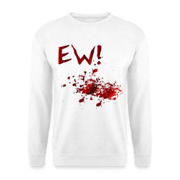 Halloween-Kostüm-Blutflecken - Unisex Pullover - Weiß - Vorne - Alina (178cm) & Michal (187cm)