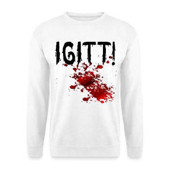 Halloween Blutflecken Igitt - Unisex Pullover - Weiß - Vorne - Alina (178cm) & Michal (187cm)