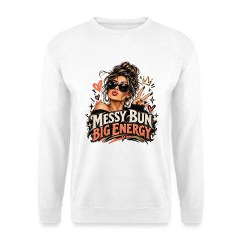 Große Energie - Unisex Pullover - Weiß - Vorne - Alina (178cm) & Michal (187cm)