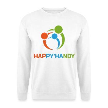 Bunter Kreis gegenseitiger Hilfe - Unisex Pullover - Weiß - Vorne - Alina (178cm) & Michal (187cm)