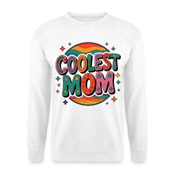 Coolest Mom Retro - Unisex Pullover - Weiß - Vorne - Alina (178cm) & Michal (187cm)
