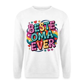 Beste Oma Ever - Unisex Pullover - Weiß - Vorne - Alina (178cm) & Michal (187cm)