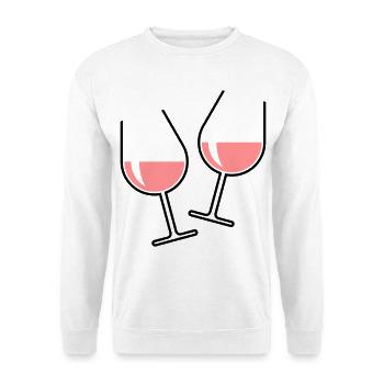 2 Roséweingläser Prosten Zu, Wein Bauchig Offen 2C - Unisex Pullover - Weiß - Vorne - Alina (178cm) & Michal (187cm)
