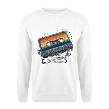 Vintage Retro Rainbow Kassette - Unisex Pullover - Weiß - Vorne - Alina (178cm) & Michal (187cm)