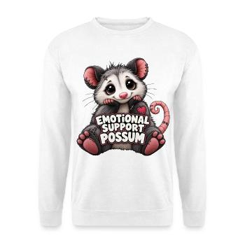 Emotional Support Possum - Unisex Pullover - Weiß - Vorne - Alina (178cm) & Michal (187cm)
