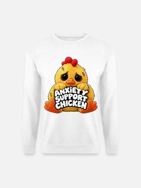 Angsthilfe Huhn Motiv - Unisex Pullover - Weiß