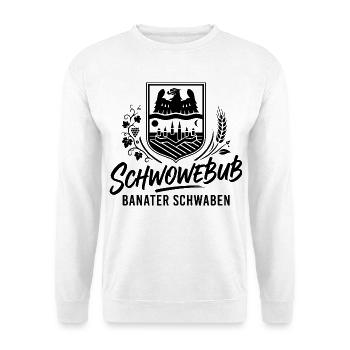 Banater Schwaben | Schwowebub | Tradition - Unisex Pullover - Weiß - Vorne - Alina (178cm) & Michal (187cm)