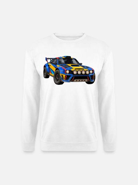 Rallye Farbexplosion Rallyauto - Unisex Pullover - Weiß