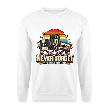 Retro-Speicher-Icons - Unisex Pullover - Weiß - Vorne - Alina (178cm) & Michal (187cm)