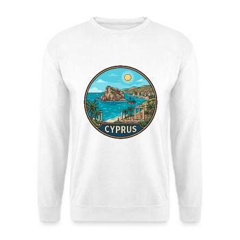 Zypern-Reiseabzeichen Aphrodite-Felsen Mittelmeerraum - Unisex Pullover - Weiß - Vorne - Alina (178cm) & Michal (187cm)