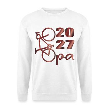 Radfahrer Opa 2027 - Unisex Pullover - Weiß - Vorne - Alina (178cm) & Michal (187cm)