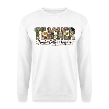Lehrer - Unisex Pullover - Weiß - Vorne - Alina (178cm) & Michal (187cm)