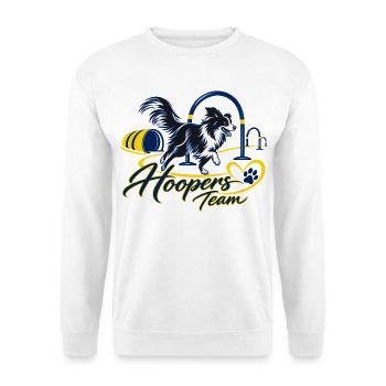 Hoopers_grosserhund - Unisex Pullover - Weiß - Vorne - Alina (178cm) & Michal (187cm)