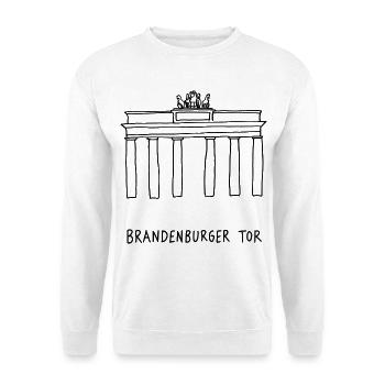 Brandenburger Tor Berlin - Unisex Pullover - Weiß - Vorne - Alina (178cm) & Michal (187cm)