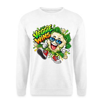 Cooler Blumenkohl - Unisex Pullover - Weiß - Vorne - Alina (178cm) & Michal (187cm)