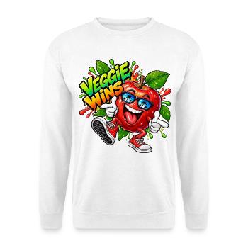 Veggie gewinnt - Unisex Pullover - Weiß - Vorne - Alina (178cm) & Michal (187cm)