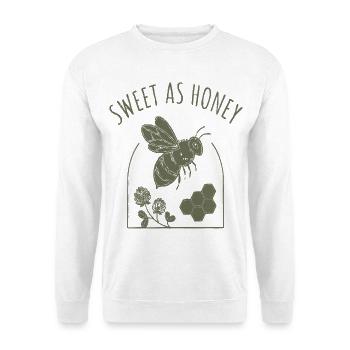 Sweet as Honey Biene im Glas Design - Unisex Pullover - Weiß - Vorne - Alina (178cm) & Michal (187cm)