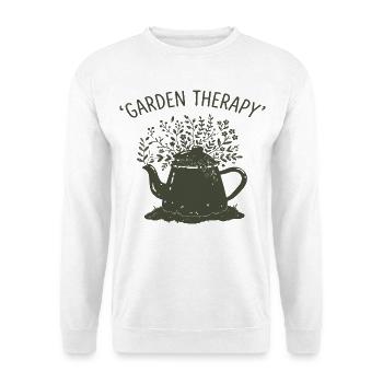 Gartentherapie Teekanne Bloom - Unisex Pullover - Weiß - Vorne - Alina (178cm) & Michal (187cm)
