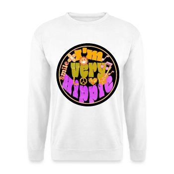 Sonne Groove Liebe Musik - I'm very hippie  - Unisex Pullover - Weiß - Vorne - Alina (178cm) & Michal (187cm)