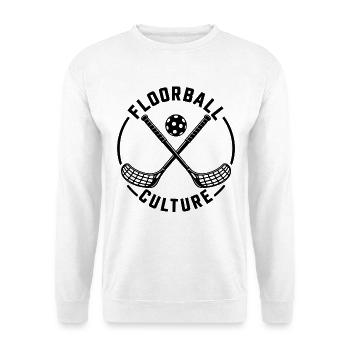 Floorball Kreuzende Schläger Silhouette - Unisex Pullover - Weiß - Vorne - Alina (178cm) & Michal (187cm)