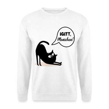 Igitt Menschen Katzen - Unisex Pullover - Weiß - Vorne - Alina (178cm) & Michal (187cm)